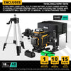 DEKO 4D 16 Linee Livello Laser Autolivellante 360 Linea Trasversale Orizzontale e Verticale Raggio Laser Verde con Treppiede Utensili Elettrici