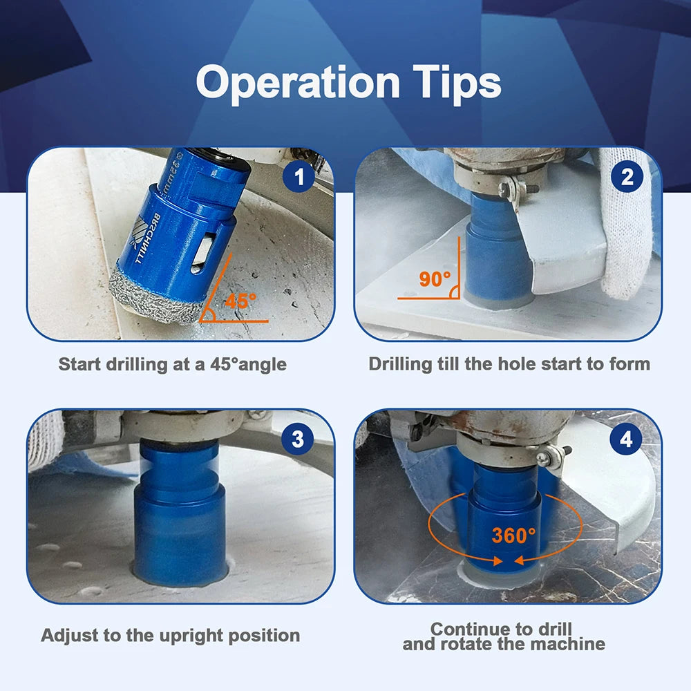 BRSCHNITT-punta diamantata punta centrale per piastrelle granito marmo pietra sega a tazza foratura porcellana Cutter 1 pz otwornice do gresu otwornice do gresu fresa a tazza per mattonelle otwornice