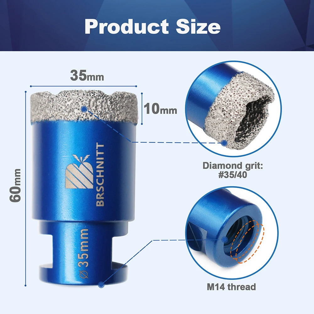 BRSCHNITT-punta diamantata punta centrale per piastrelle granito marmo pietra sega a tazza foratura porcellana Cutter 1 pz otwornice do gresu otwornice do gresu fresa a tazza per mattonelle otwornice