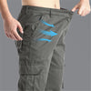 Salopette ampia con tasche grandi Pantaloni tattici da jogging per sport all'aria aperta da uomo Pantaloni da lavoro casual in puro cotone elastico in vita