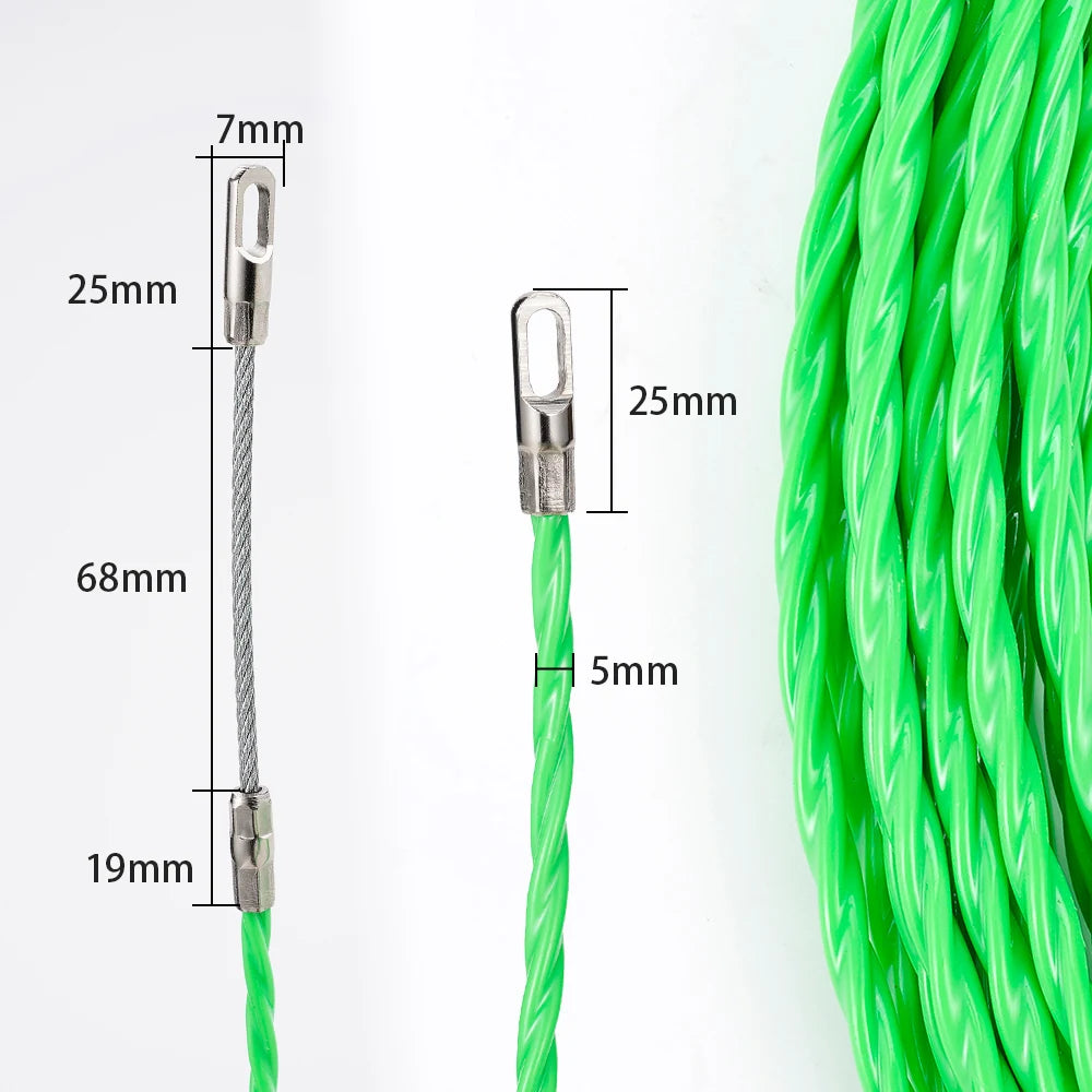 Estrattore per nastro guida per cavi da 5MM 5-50M estrattore in fibra di vetro per accessori per strumenti per condotti per cavi elettrici per telecomunicazioni