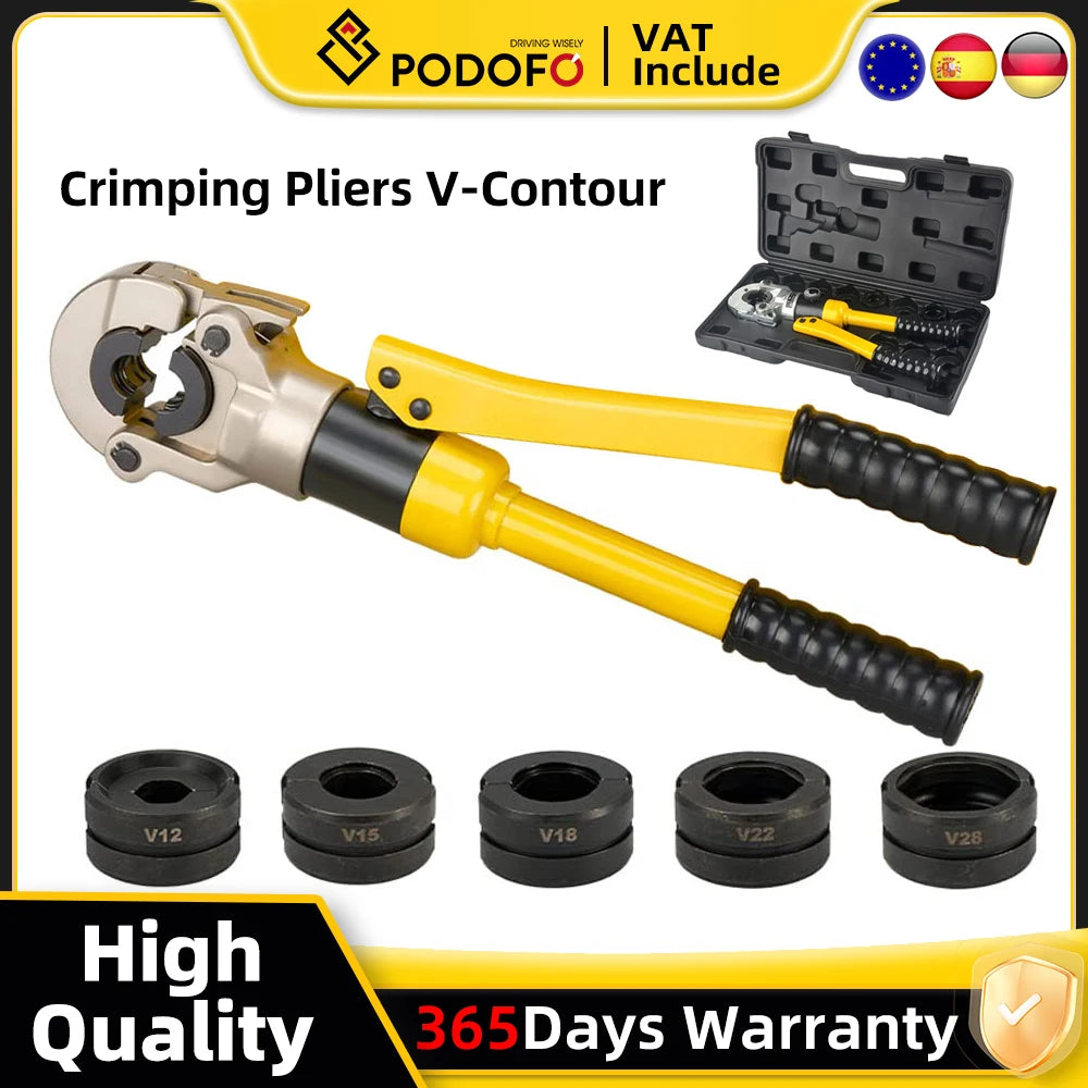 Strumento di crimpatura per tubi idraulici piegatrice regolabile con pressione per impieghi gravosi per tubi in rame in acciaio inossidabile PEX TH V12/15/18/22/28