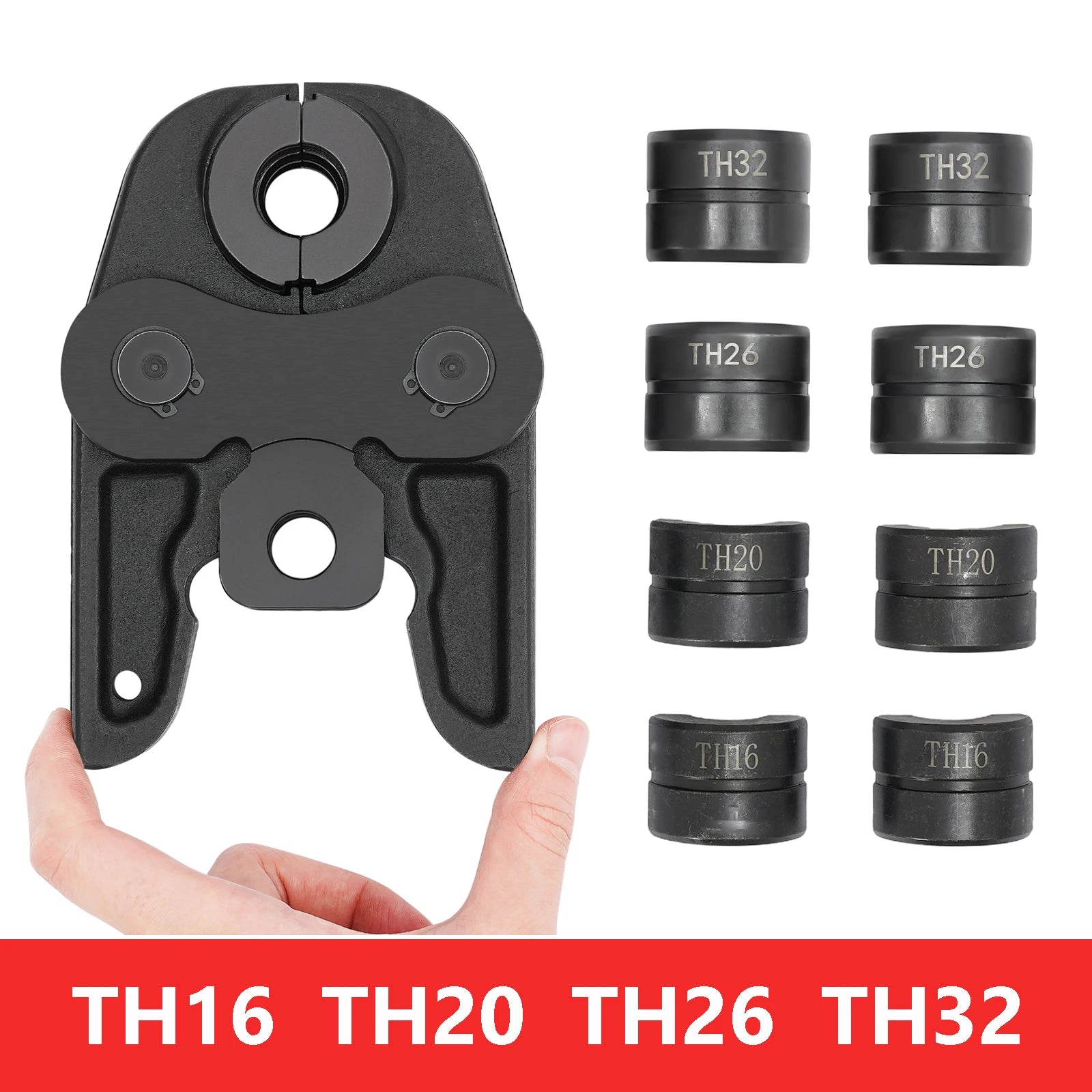 Raccordi per tubi idraulici in rame Pinze per crimpare tubi CW-1632 PEX -V /-M (5 matrici -12, 15, 18, 22, 28) -TH