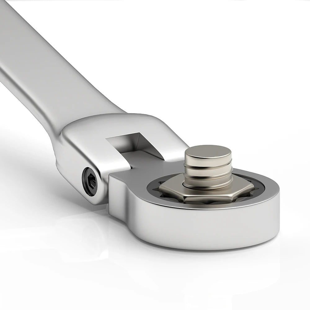 Set di chiavi combinate a cricchetto, chiave a cricchetto con testa flessibile metrica da 6-23 mm, chiave in acciaio al cromo vanadio con borsa