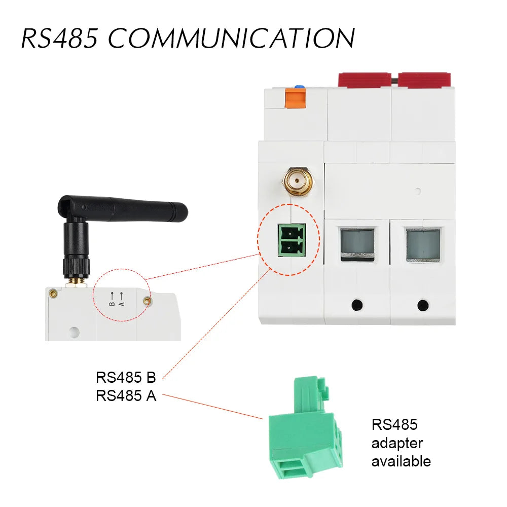 Tuya Smart WiFi 2P 63A MCB RS485 interruttore contatore prepagato interruttore Timer tensione protezione corrente controllo vocale Alexa Google Alice