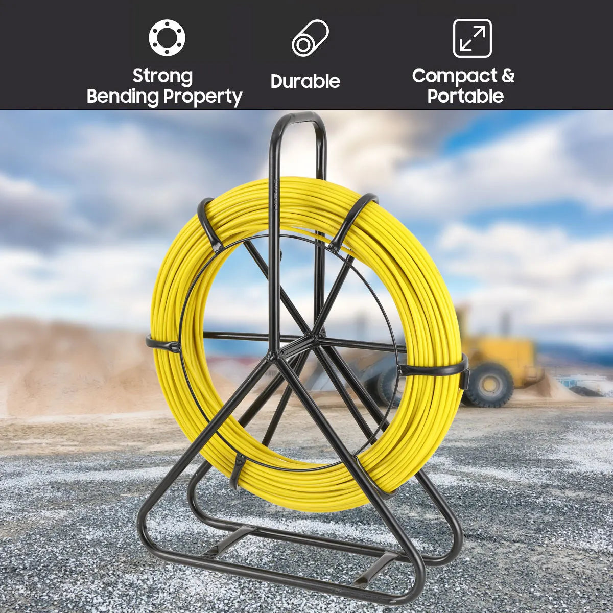 100/130m Elettricista Filo Filettatrice Cavo In Fibra di vetro Asta di marcia Pesce Nastro Rodder Cavo Sbloccatore Leader 6mm