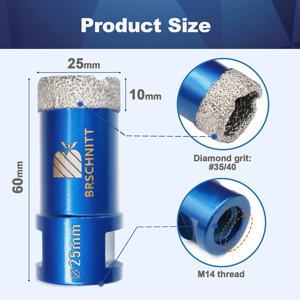 BRSCHNITT-punta diamantata punta centrale per piastrelle granito marmo pietra sega a tazza foratura porcellana Cutter 1 pz otwornice do gresu otwornice do gresu fresa a tazza per mattonelle otwornice