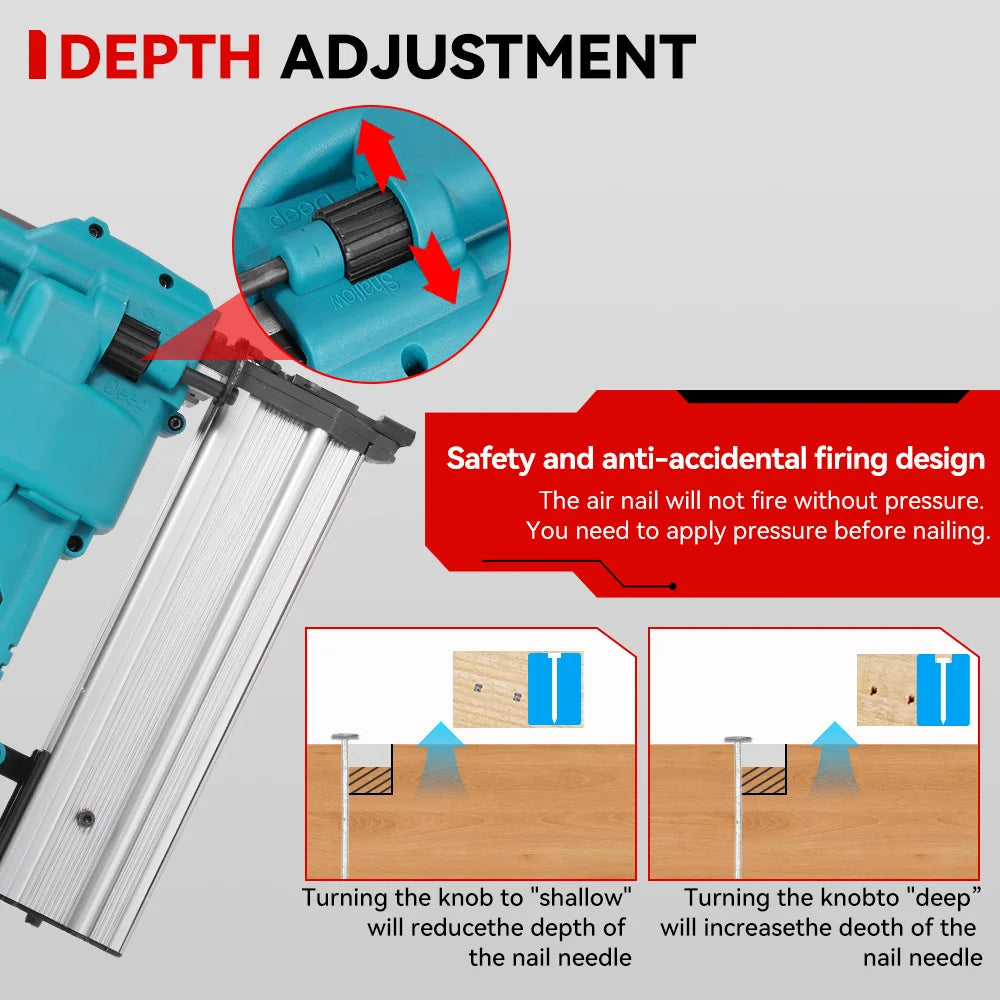 ONEVAN Brushless Elettrico 2 in 1 Chiodatrice/Pistola Cucitrice F15-50 K410-438 Utensili a batteria Con 4 Modalità Chiodo Per Makita 18V Batteria Spille