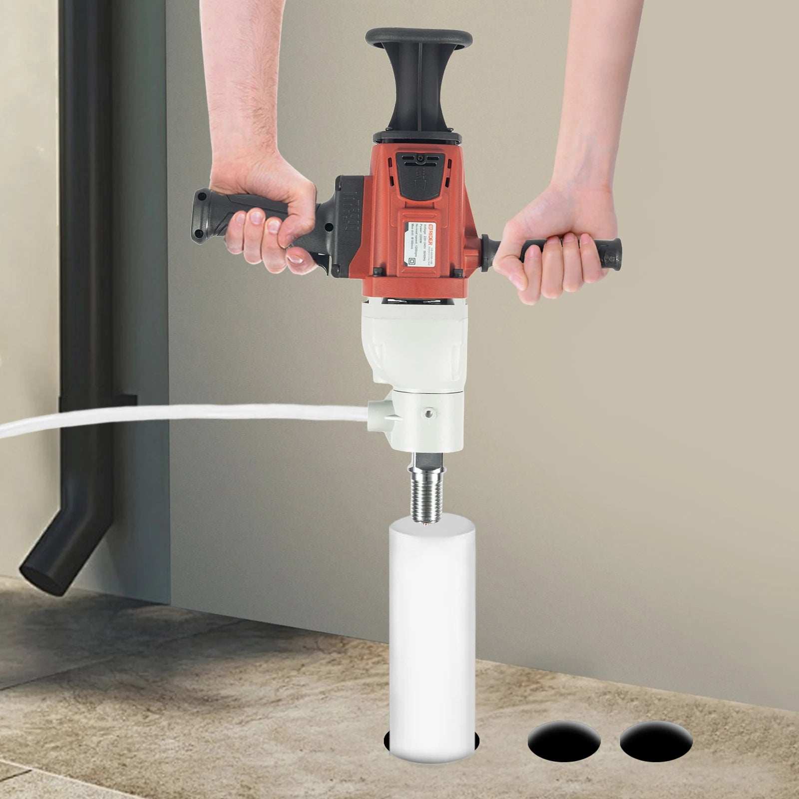 Impianto di perforazione per calcestruzzo 2200W 1200RPM Uso bagnato/secco Staffa regolabile in altezza Trapano verticale portatile 2 in 1