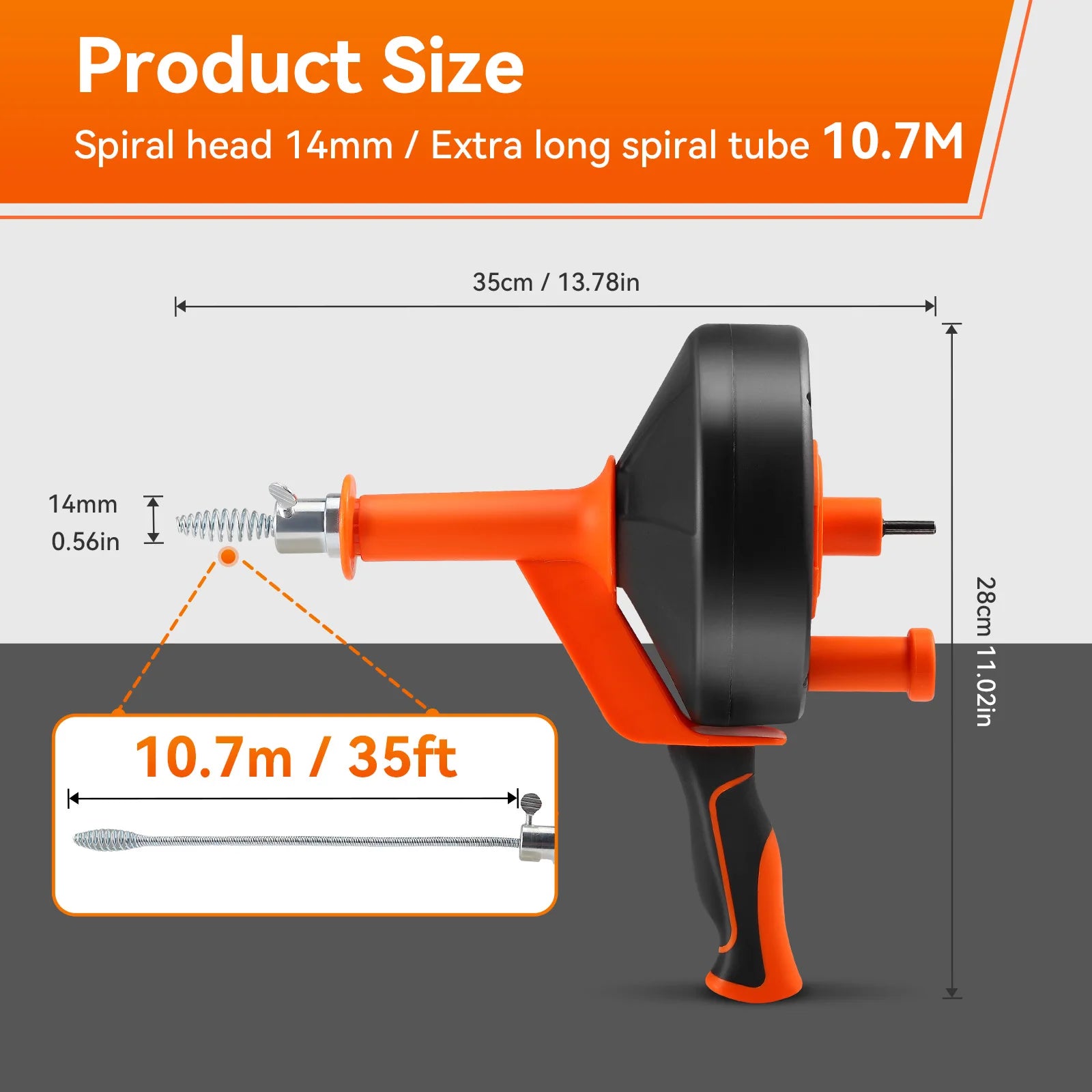 10m Scarico Serpente Sblocker Coclea Idraulico Serpente Manuale Tubo di Alimentazione Fogna Stantuffo Serpente Scarico Stucco di Rimozione Per Bagno Doccia