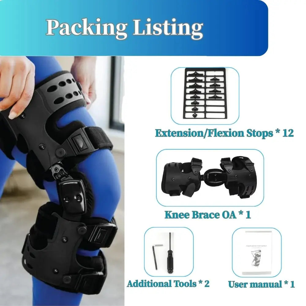 Ginocchiera per scarico OA per uomo donna, ACL, MCL, dolore per osteoartrite e artrite, ginocchiera incernierata per degenerazione delle articolazioni ossee