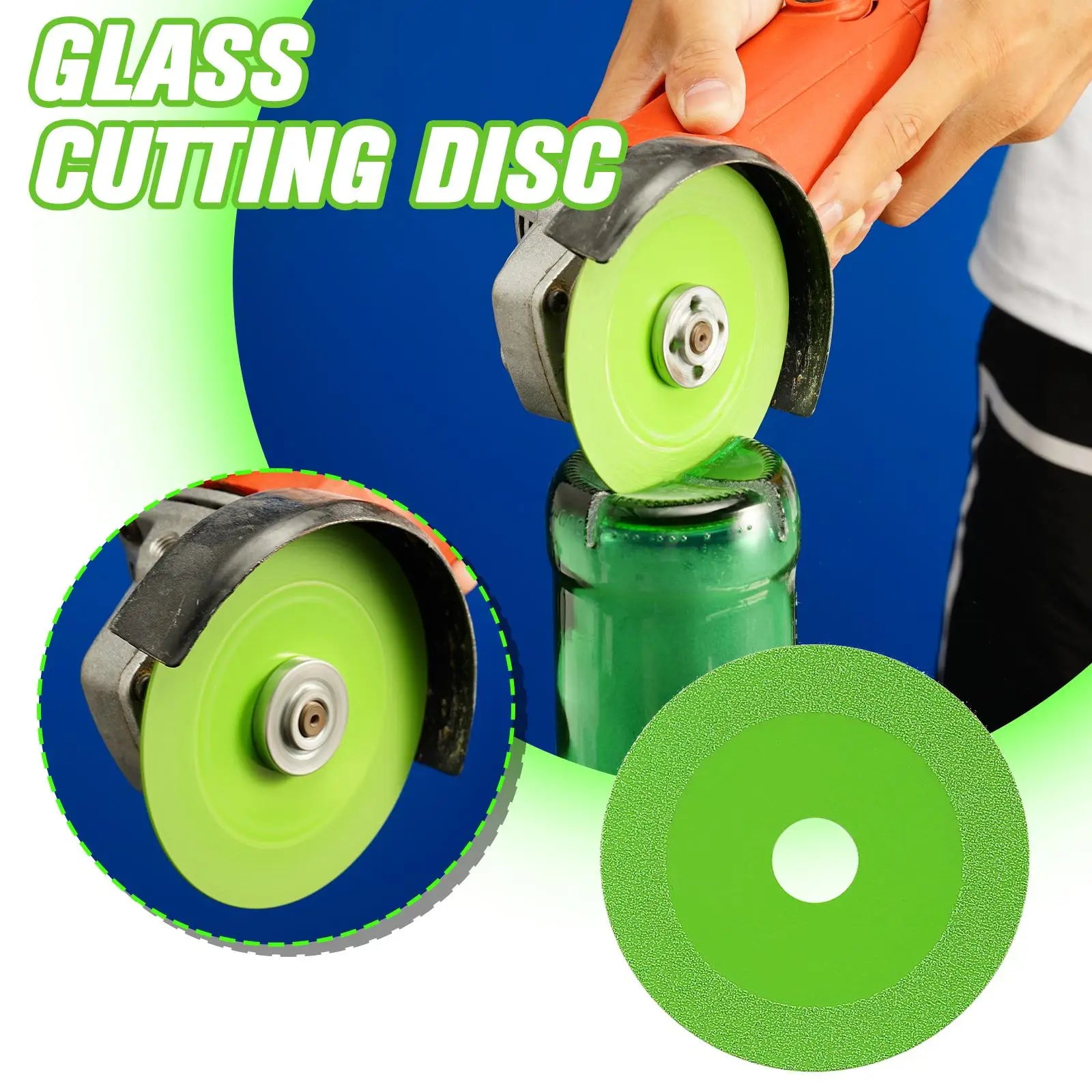 Disco da taglio per vetro Diamante 100mm Sega per marmo Piastrelle in ceramica Cristallo di giada Bottiglie di vino Rettifica Smussatura Utensile da taglio per vetro 3/1 pezzi