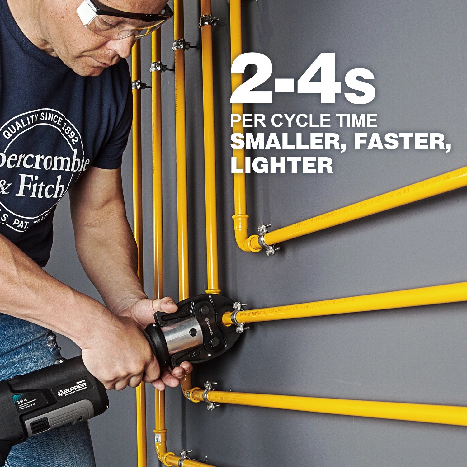 ZUPPER PZ-1930 Compact Battery Press Tool per la crimpatura di tubi multistrato Pex in rame idraulico Include ganasce Separate opzionali