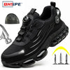 Pulsante rotante Nuove scarpe antinfortunistiche da uomo Scarpe da lavoro anti-smash anti-puntura Scarpe sportive da uomo di moda Stivali protettivi di sicurezza da uomo
