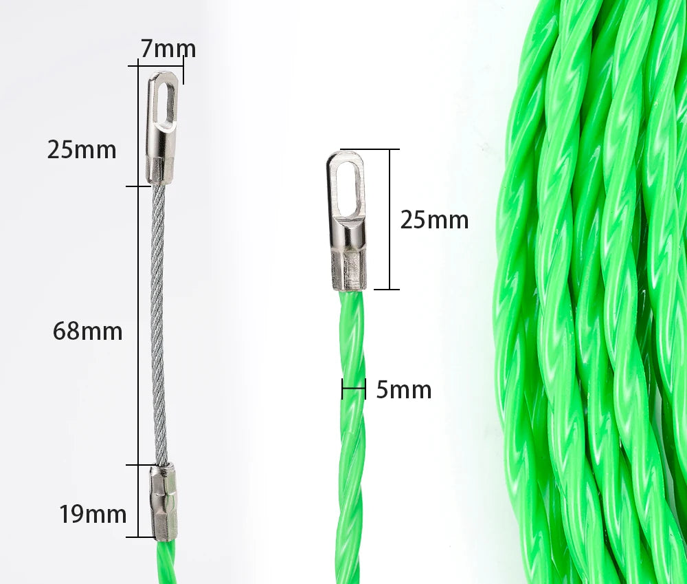 Estrattore per nastro guida per cavi da 5MM 5-50M estrattore in fibra di vetro per accessori per strumenti per condotti per cavi elettrici per telecomunicazioni