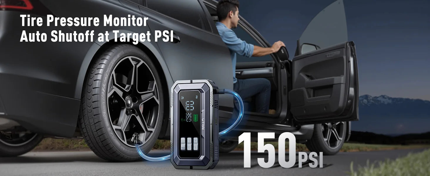 Avviatore di emergenza per auto UTRAI All-in-One 7000A con compressore d'aria, diagnosi OBD e booster di emergenza per batteria per auto Power Bank