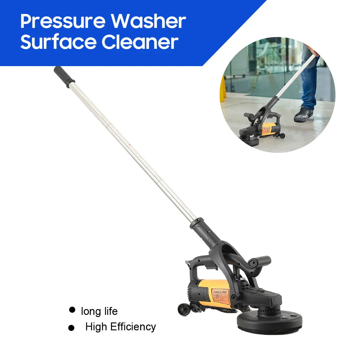 Rettificatrice per pareti 3800W Smerigliatrice grossolana portatile per intonacare le pareti con asta di prolunga per pareti, pavimenti in cemento, strumento per lucidare