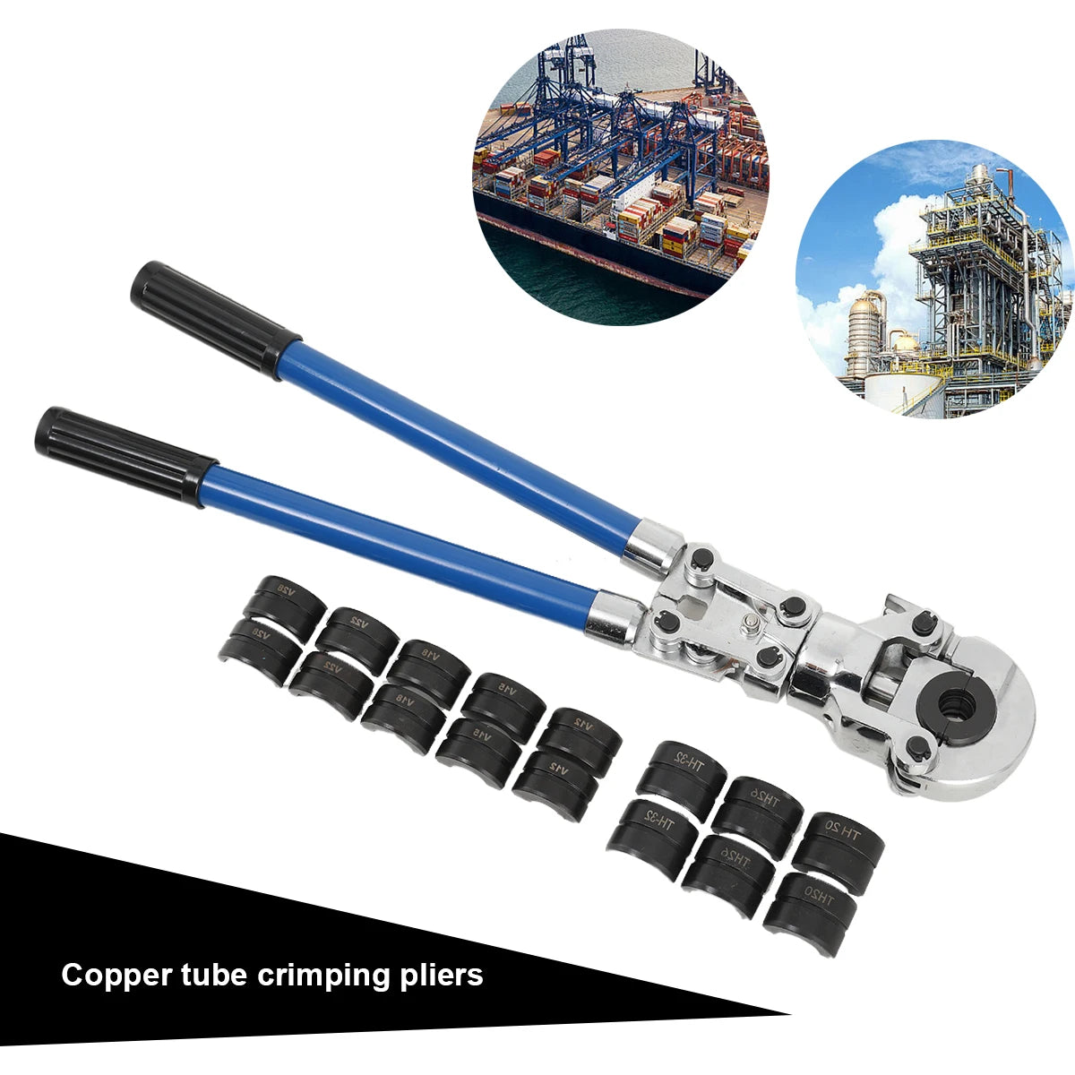 Pinza a crimpare con pressa manuale V12-28mm + pinza per crimpare tubi in rame per tubi compositi TH16-32mm