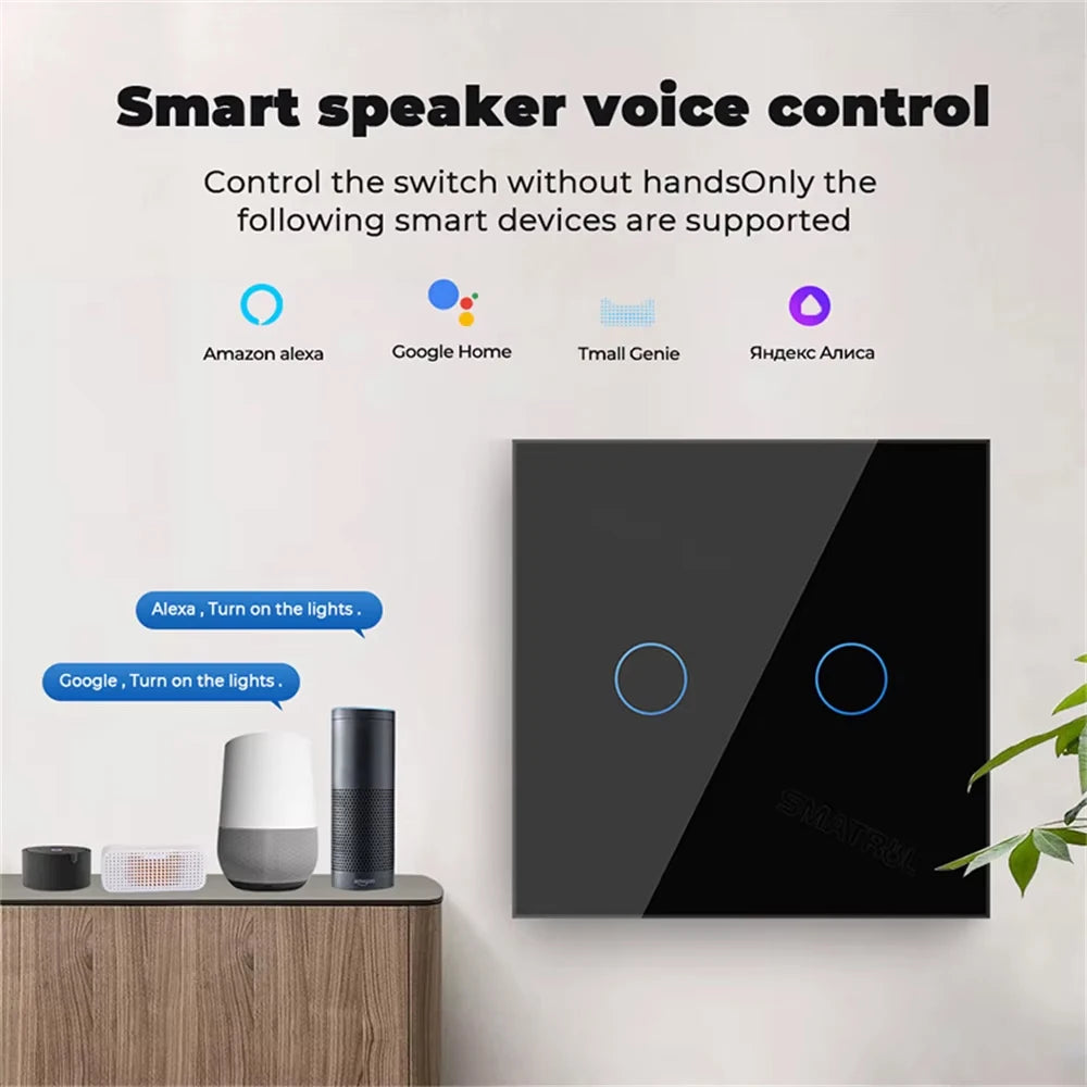 TNCE Tuya Switch WIFI RF US/EU, 1/2/3/4 Gang No/Con cavo neutro Controller luce LED da parete, Vita intelligente, Voce Alexa Google Home