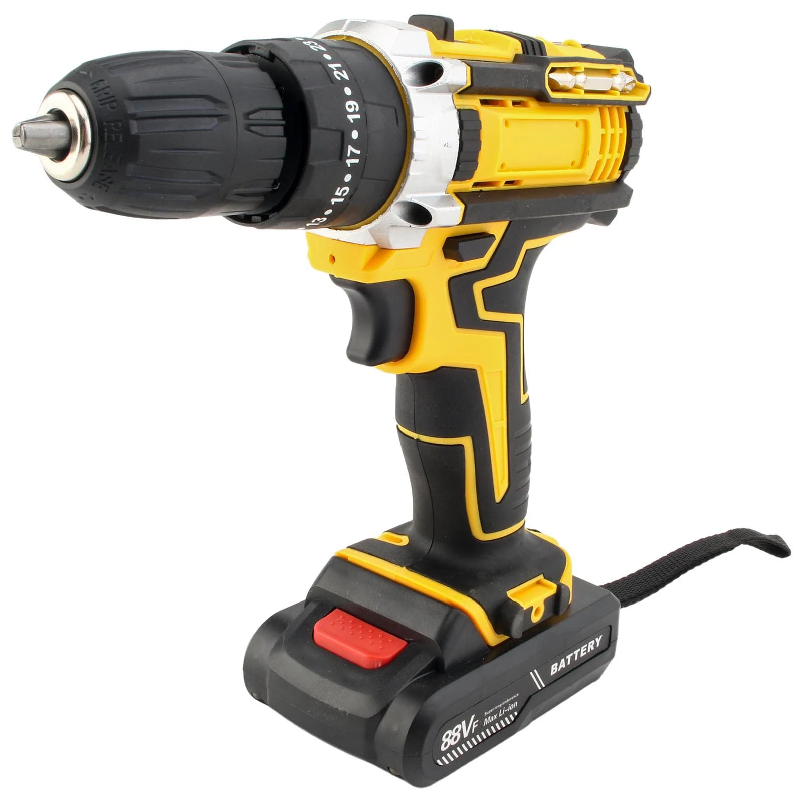 Cacciavite a percussione elettrico con coppia 25 + 3 Impostazione multifunzionale Cacciavite elettrico con trapano a batteria a 2 velocità con 2 batterie