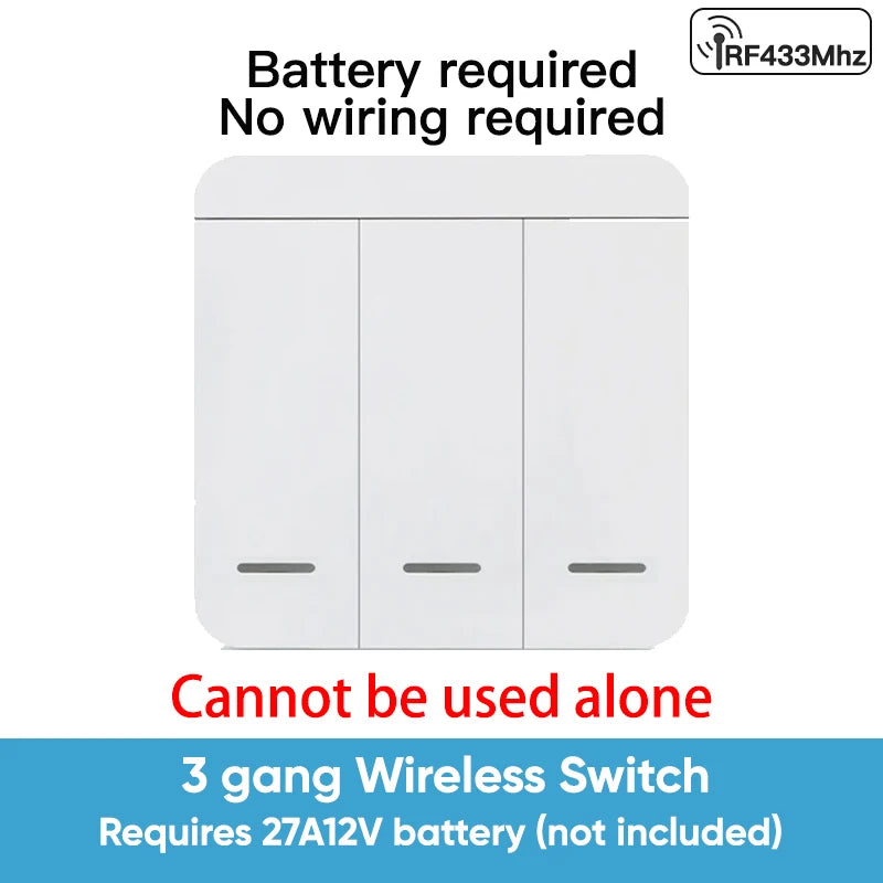 Ricevitore relè TNCE RF433, interruttore della luce wireless Mini telecomando 433 Mhz, interruttore trasmettitore da parete 1/2/3Gang, ventilatore lampada a LED intelligente