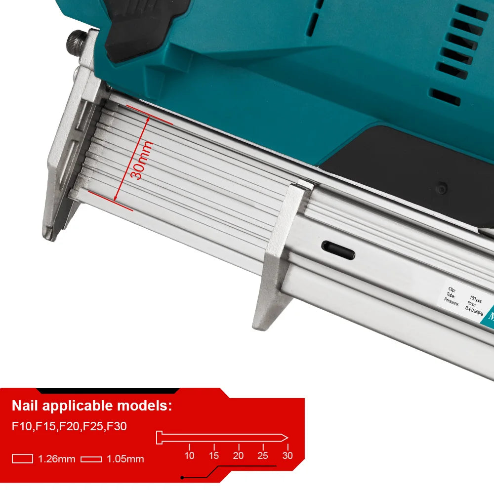 ONEVAN F30G 30 MILLIMETRI Brushless Pistola Sparachiodi Elettrica Cordless Cucitrice Chiodatrice Batteria Al Litio Chiodatura Strumento di Potere Per Makita Batteria Spille