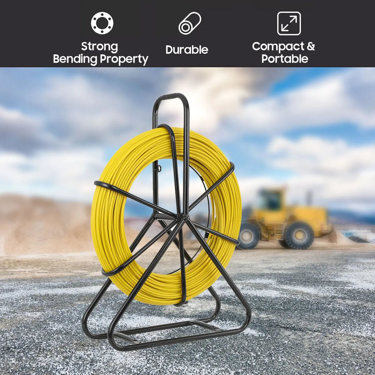 100/130m Elettricista Filo Filettatrice Cavo In Fibra di vetro Asta di marcia Pesce Nastro Rodder Cavo Sbloccatore Leader 6mm