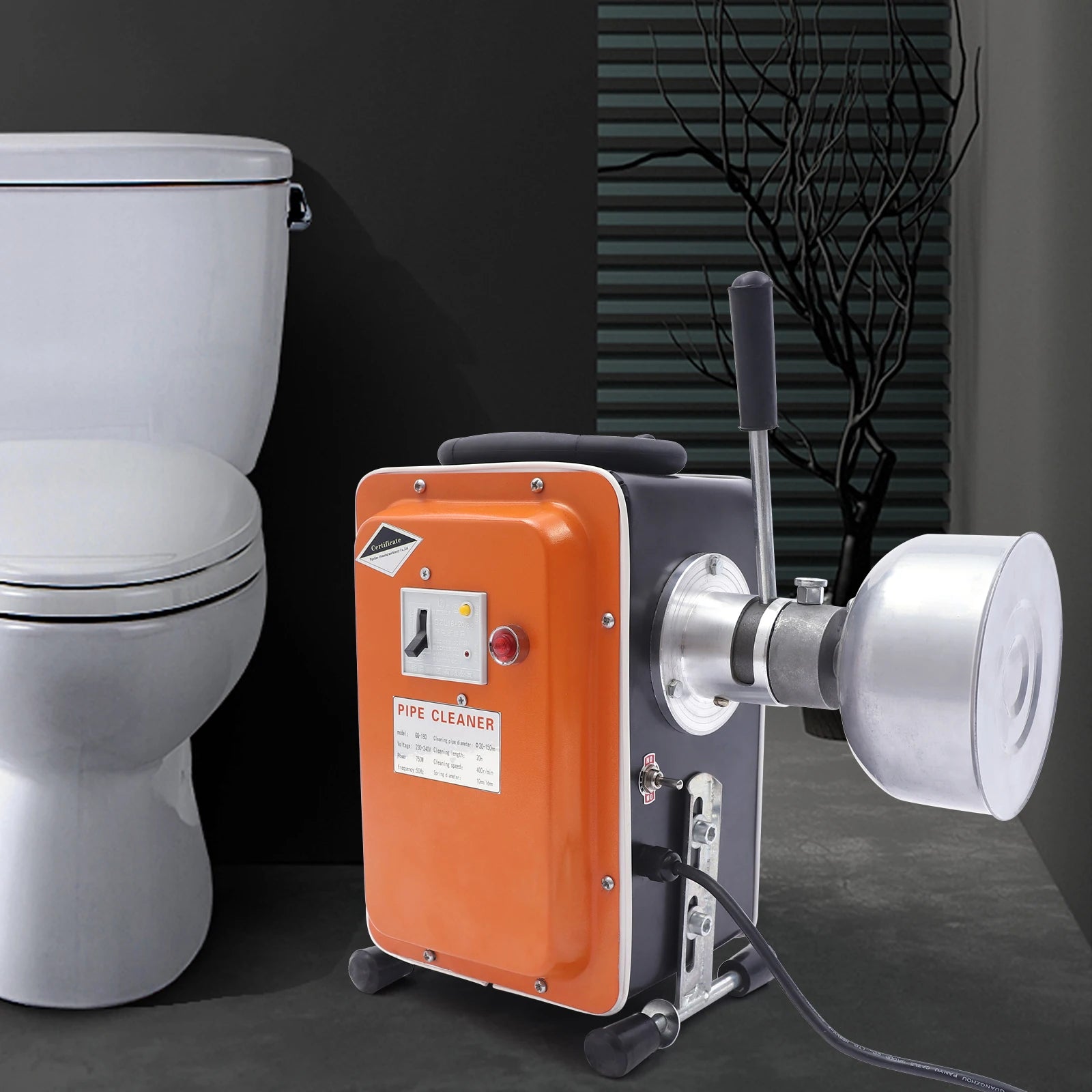 750W Macchina per la pulizia degli scarichi Macchina per la pulizia dei tubi fognari Macchina per la pulizia degli scarichi Kit con molle da 52,49X8,2Ftft per la casa