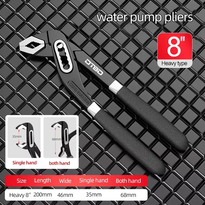 Set di chiavi per tubi per impieghi gravosi pinza per fascette per tubi dell'acqua con apertura regolabile multifunzionale strumento di riparazione manuale per idraulico