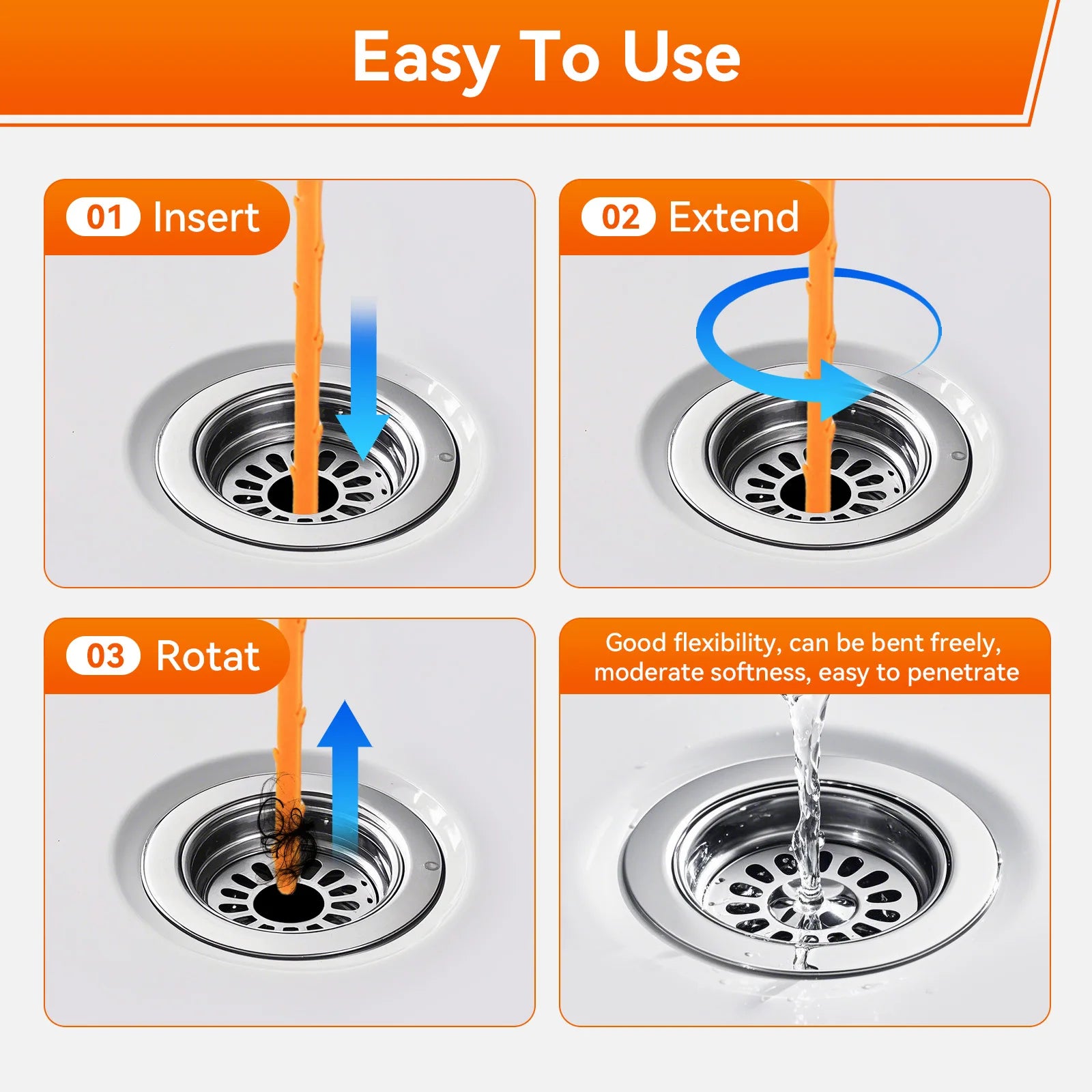 10m Scarico Serpente Sblocker Coclea Idraulico Serpente Manuale Tubo di Alimentazione Fogna Stantuffo Serpente Scarico Stucco di Rimozione Per Bagno Doccia