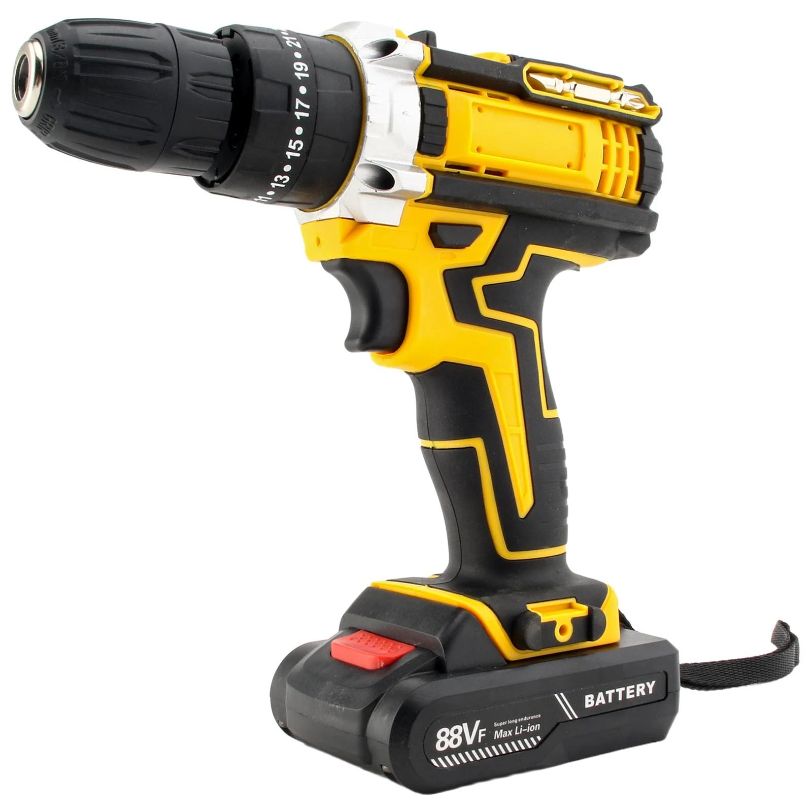 Cacciavite a percussione elettrico con coppia 25 + 3 Impostazione multifunzionale Cacciavite elettrico con trapano a batteria a 2 velocità con 2 batterie