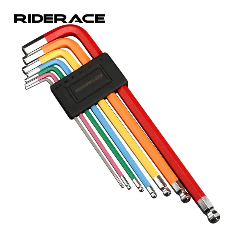 7 pezzi strumento esagonale bici MTB kit di strumenti di riparazione bici da strada bicicletta chiave esagonale colorata chiave di apertura a sfera piatta 1.5/2/2.5/3/4/5/6mm
