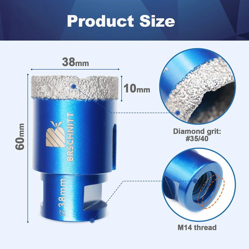 BRSCHNITT-punta diamantata punta centrale per piastrelle granito marmo pietra sega a tazza foratura porcellana Cutter 1 pz otwornice do gresu otwornice do gresu fresa a tazza per mattonelle otwornice