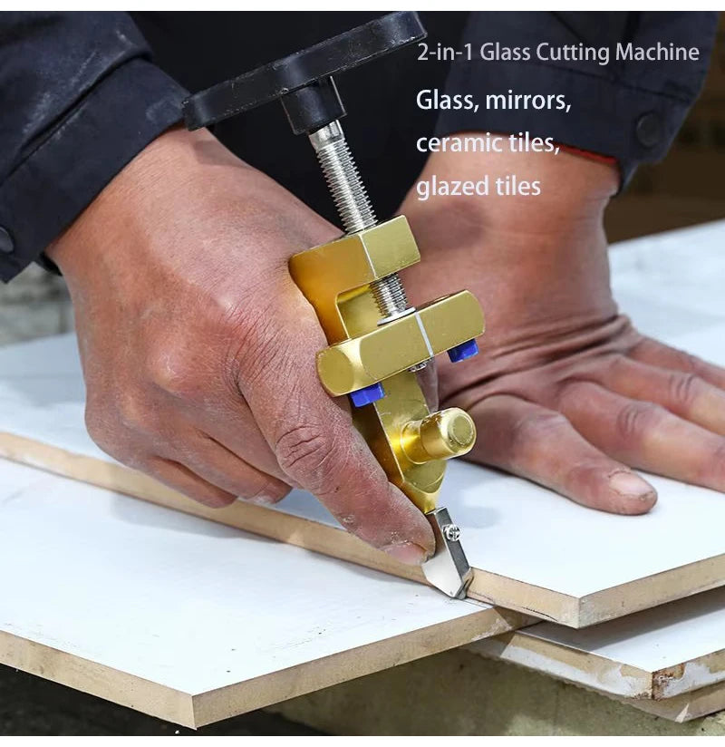 Tagliapiastrelle in ceramica di vetro 2 in 1 con ruota a coltello Set di accessori per aprire la macchina da taglio con taglierina a rulli diamantati