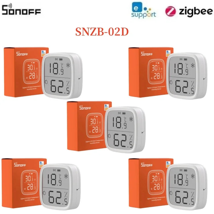 SONOFF SNZB 02D Zigbee Sensore di Umidità di Temperatura SNZB-02D con Schermo LCD per EWeLink SONOFF ZigBee Bridge Alexa Alice