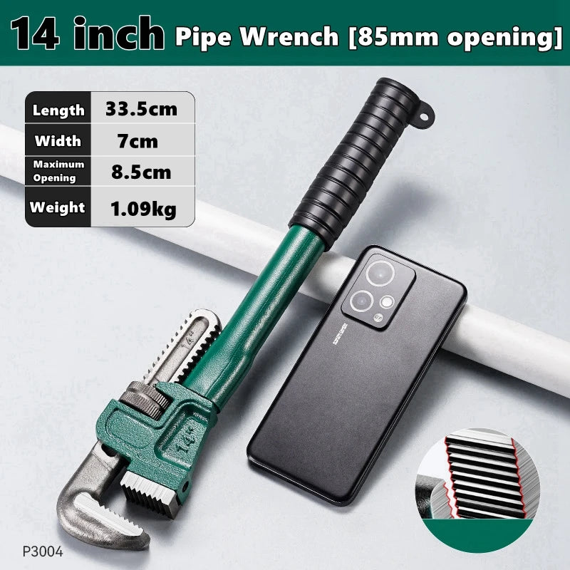 Chiave per tubi diritta in acciaio al carbonio resistente 10", 12", 14", 18" Pinza per tubi Chiave manuale universale per impianti idraulici regolabile industriale