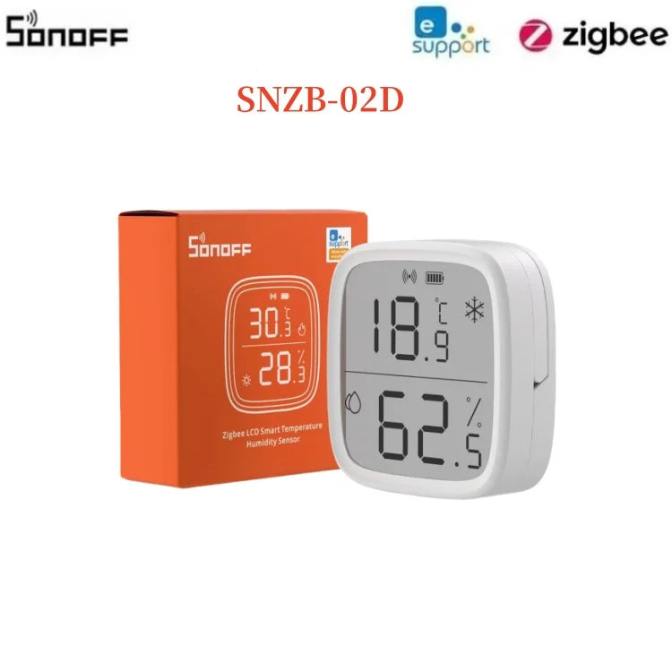 SONOFF SNZB 02D Zigbee Sensore di Umidità di Temperatura SNZB-02D con Schermo LCD per EWeLink SONOFF ZigBee Bridge Alexa Alice