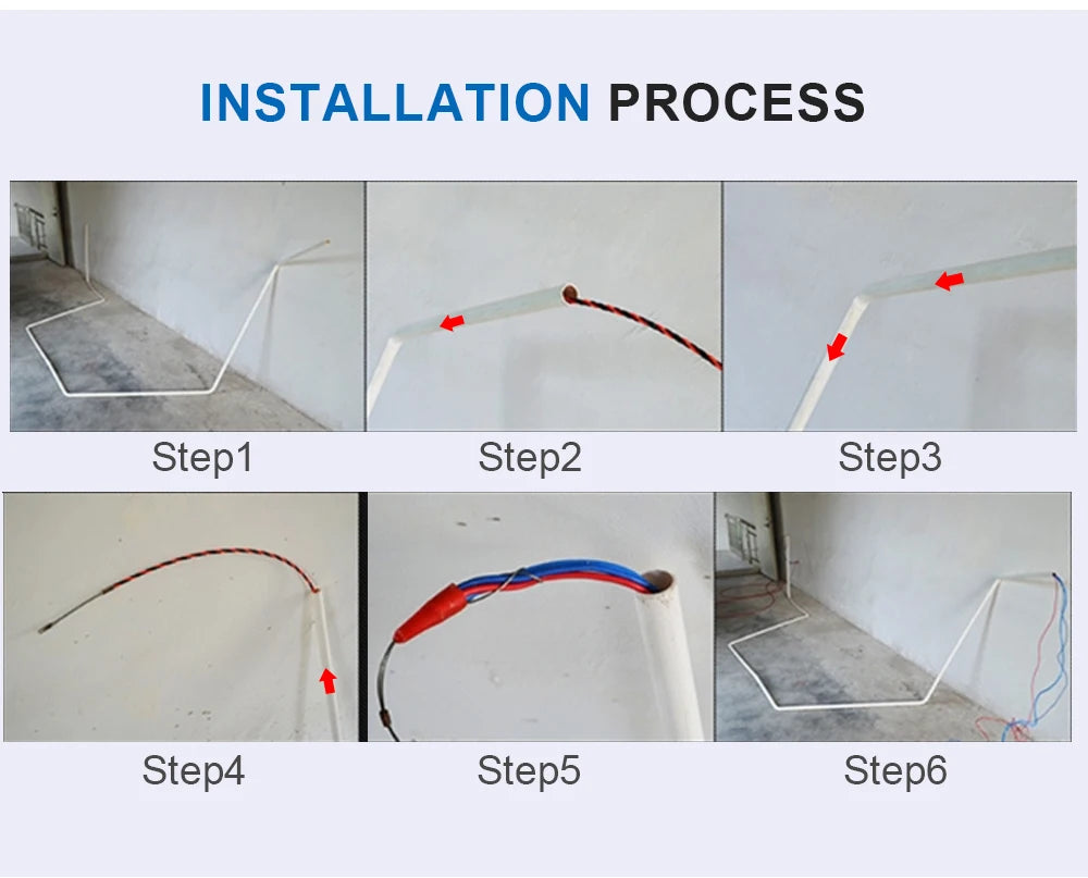 Estrattore per nastro guida per cavi da 5MM 5-50M estrattore in fibra di vetro per accessori per strumenti per condotti per cavi elettrici per telecomunicazioni