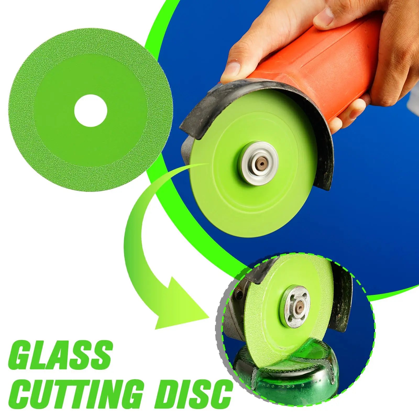 Disco da taglio per vetro Diamante 100mm Sega per marmo Piastrelle in ceramica Cristallo di giada Bottiglie di vino Rettifica Smussatura Utensile da taglio per vetro 3/1 pezzi