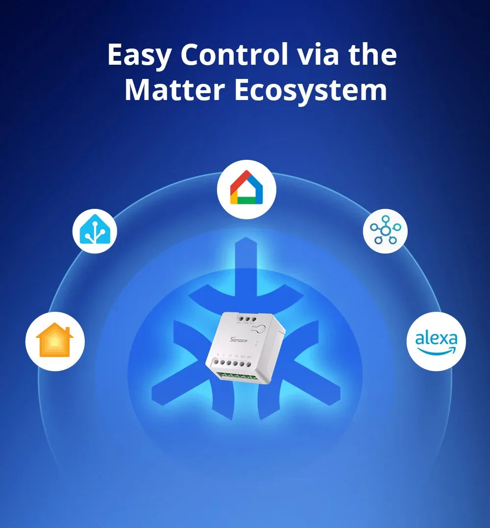 SONOFF MINI-D Wi-Fi Smart Switch Primo MINI dispositivo relè a contatto secco con importa supporta il controllo del contattore di alimentazione CA/CC