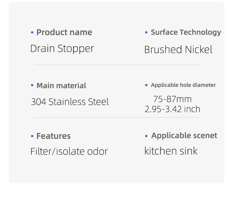 Lavello da cucina filtro di scarico tappo per lavello Pop-Up in acciaio inossidabile tappo per lavello Anti-intasamento cestello per alimenti filtro per odori tappo per lavello