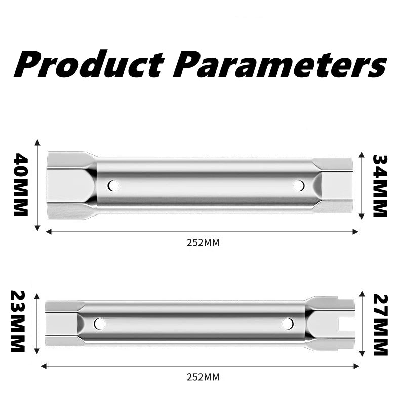 Chiave a bussola per valvola del rubinetto Chiave a bussola per asta di anodo idraulico 23-27mm 34-40mm Chiave tubolare a doppia estremità Chiave per installazione rubinetto