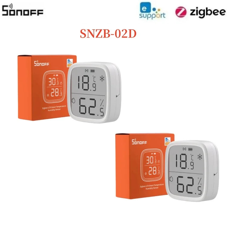 SONOFF SNZB 02D Zigbee Sensore di Umidità di Temperatura SNZB-02D con Schermo LCD per EWeLink SONOFF ZigBee Bridge Alexa Alice