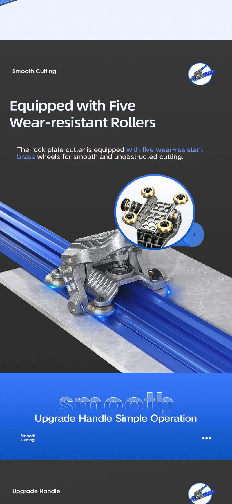 Tagliapiastrelle manuale di lusso da 2000 mm Sistema sottile Taglierina per piastrelle manuale collegabile per piastrelle di grande formato, porcellanato, ceramica