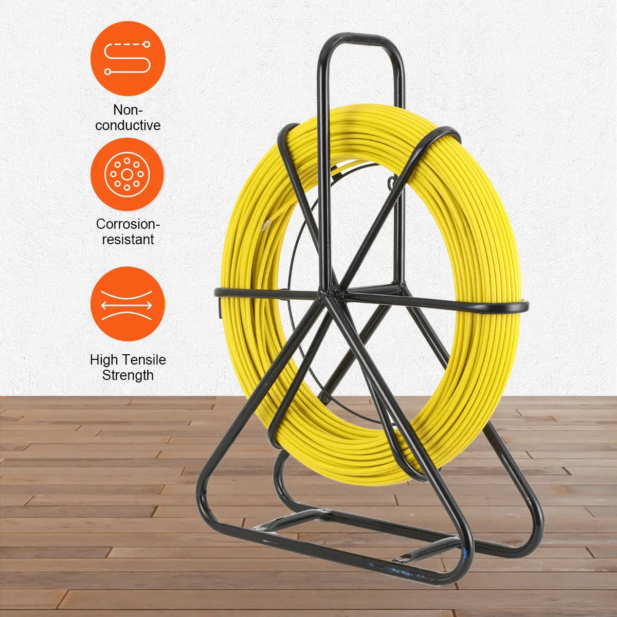 100/130m Elettricista Filo Filettatrice Cavo In Fibra di vetro Asta di marcia Pesce Nastro Rodder Cavo Sbloccatore Leader 6mm