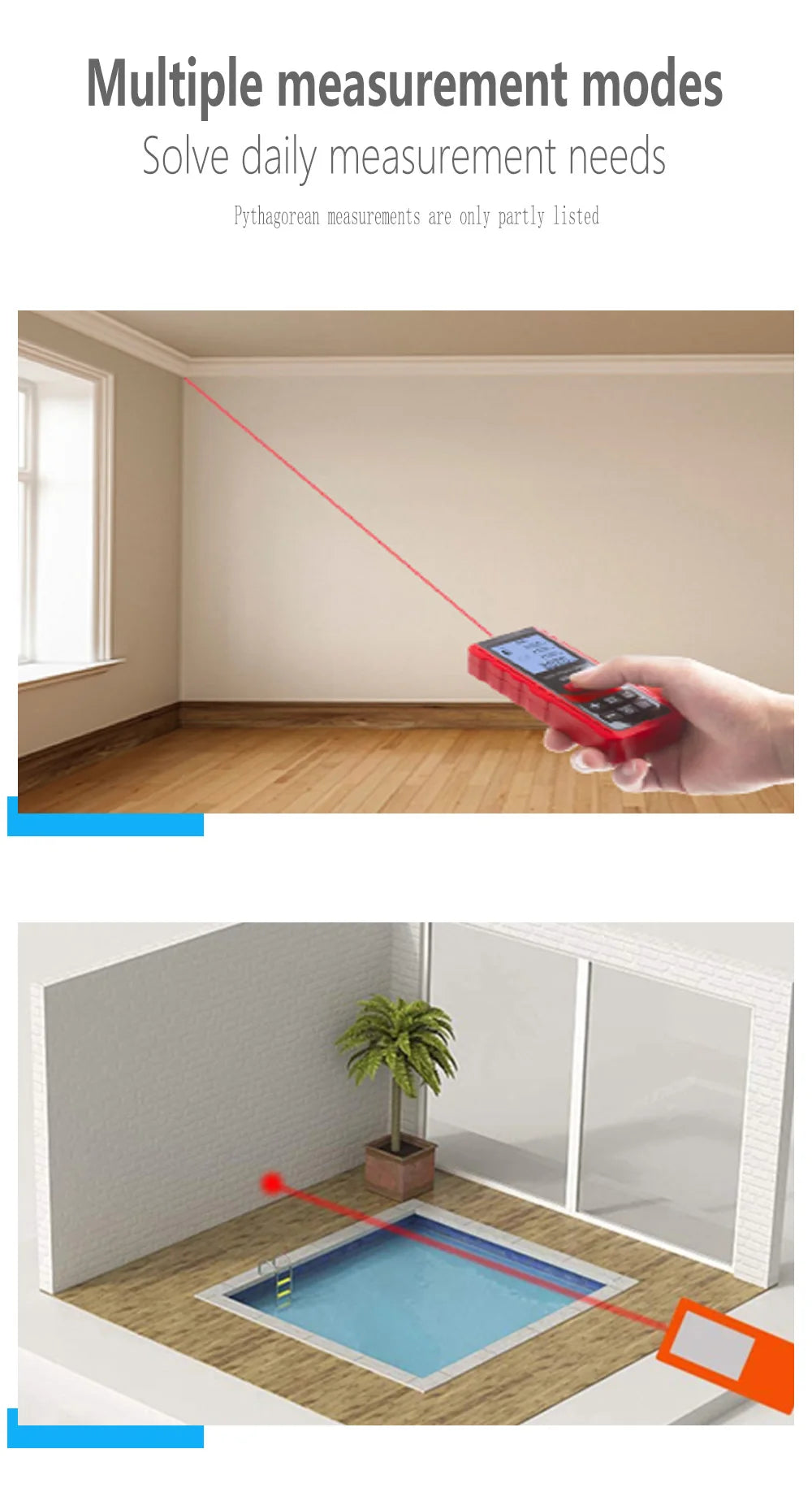 Noyafa NF-271 misuratore di distanza Laser 40M 80M telemetro a nastro telemetro dispositivo di misurazione strumento di Test righello digitale