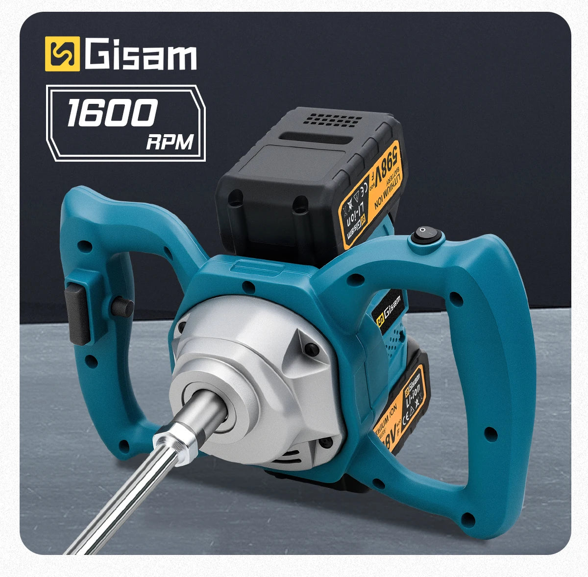 Gami 40V Brushless Elettrico Betoniera Mixer 6 Velocità Cordless Malta di Cemento Gesso Vernice Frullatore Per makita 18v batteria pin