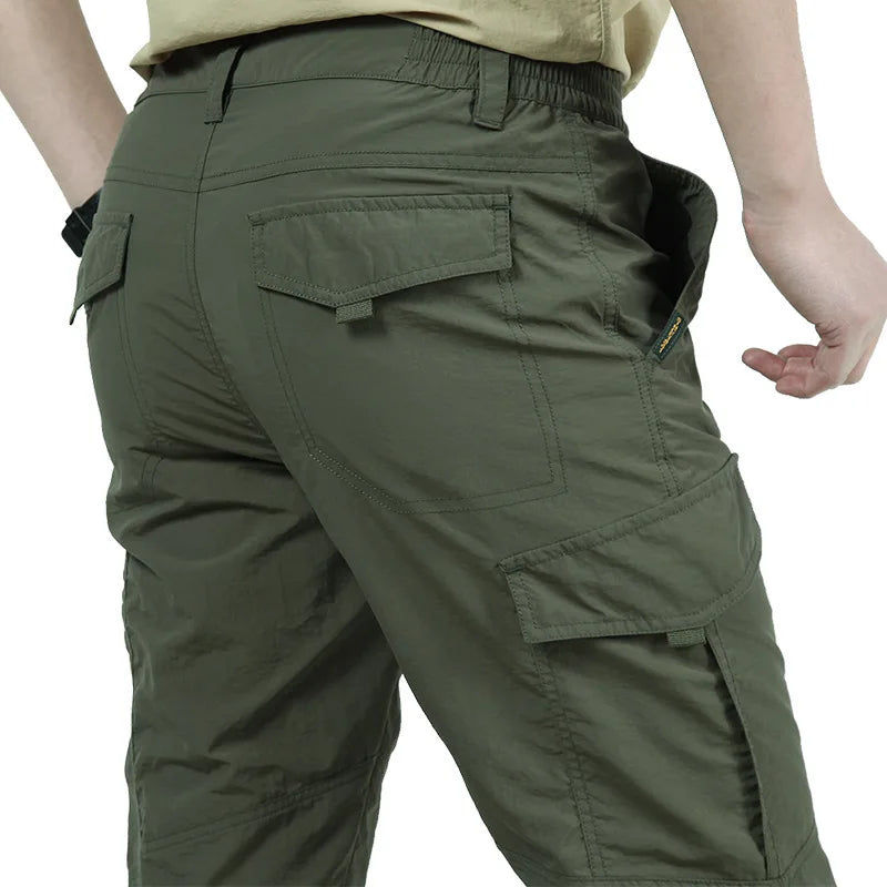 Pantaloni lunghi militari militari leggeri casual estivi Pantaloni sportivi da campeggio cargo impermeabili ad asciugatura rapida da uomo Pantaloni tattici traspiranti
