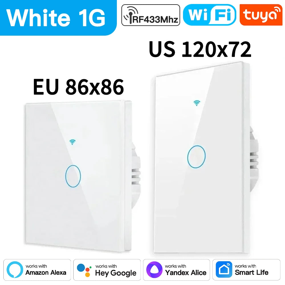TNCE Tuya Switch WIFI RF US/EU, 1/2/3/4 Gang No/Con cavo neutro Controller luce LED da parete, Vita intelligente, Voce Alexa Google Home
