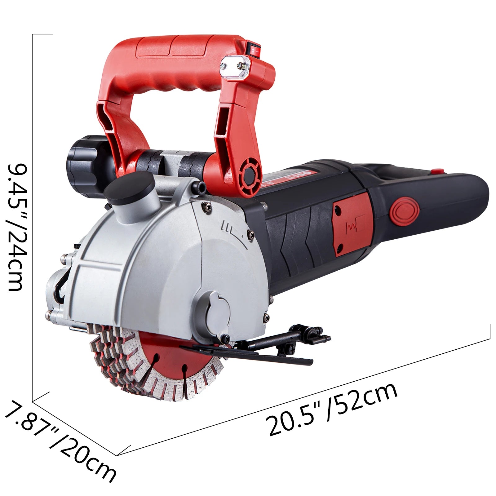 SucceBuy Max 4800W Parete Chaser Taglierina per calcestruzzo Laser elettrico Puntatura Scanalatura Scanalatura 125mm Sega circolare Utensile da taglio